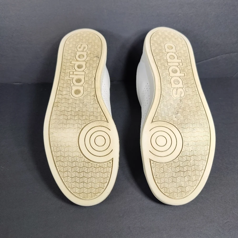Adidas Women's Advantage Adapt Slip On White Leather Sneakers Shoes Size 9.5